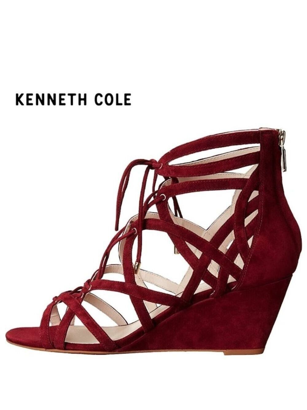 NWOB $120 Kenneth Cole New York Women's Dylan Wedge Sandal - Brick - 7.5